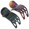 Parcelona French Simply Bear Paw Medium 3” Set of 2 Celluloid Hair Claw Clips for Women and Girls - Black-Tortoise Shell