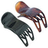 Parcelona French Simply Bear Paw Medium 3” Set of 2 Celluloid Hair Claw Clips for Women and Girls - Black-Tortoise Shell