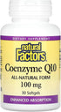 Natural Factors Coenzyme Q10 100 mg Supplement for Energy, Heart and Cognitive Support, 30 Softgels