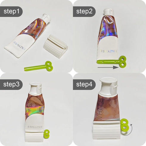 TFJAYTOO 6 Pack Toothpaste Squeezer, Toothpaste Squeezer RollersToothpaste Tube Squeezers Clip Holder Stand Winder