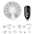 WOKOTO 6 Boxes Silver Hollow Nail Art Studs Set - 3D Flower Diamond Manicure Kit with Tweezers