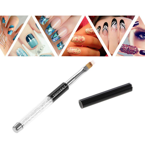LWBTOSEE 2pc Nail Ombre Brush Set, Nail Art Painting Pen for UV Gel Polish Gradient Color and Rhinestone