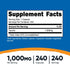 Nutricost Taurine 1000mg Capsules Supplement, 240 Capsules Per Bottle, Non-GMO & Gluten Free