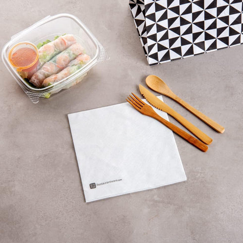 Restaurantware Luxenap 15.8 x 15.8 Inch White Linen-Feel Disposable Napkins, 25 Count - Durable Sustainable Square