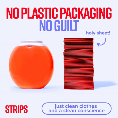 Pack (3ct, 6 STRIPS Laundry Detergent Sheets Fresh Linen Travel loads) Eco Liquidless Soap, Travel-Friendly, Dissolves
