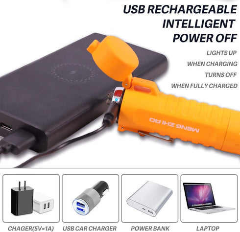 Outdoor Waterproof Lighter, Double Arc Plasma Lighter with LED Flashlight, USB Rechargeable, Windproof Flameless
