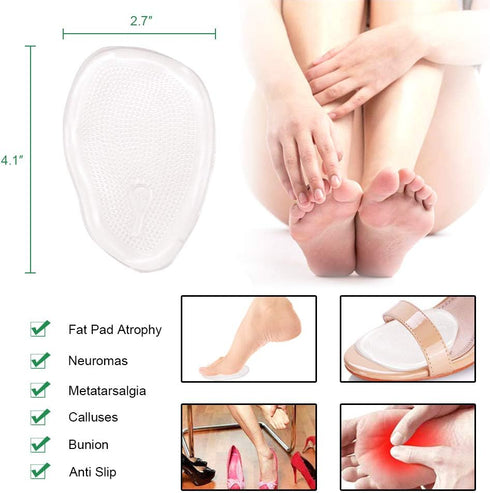 Heel Cushion Inserts, Nonslip Self-Adhesive Silicone Shoe Insoles for Women, Pads, Liners, Protectors for High Heels