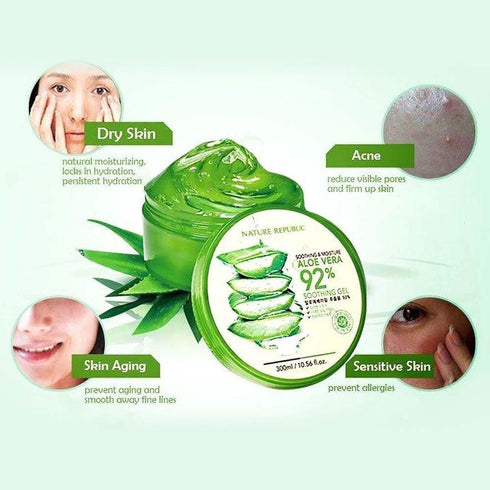 Nature Republic Soothing & Moisture Aloe Vera 92% Gel, 10.56 Fl Oz
