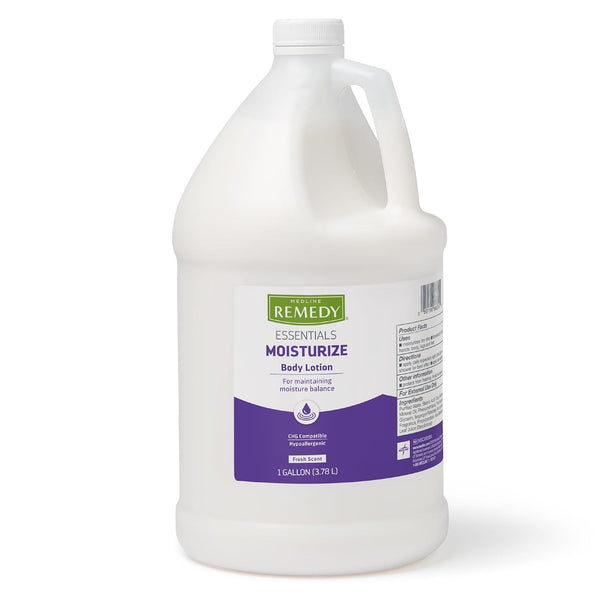 Medline Remedy Essentials 1 Gallon Body Lotion, Fresh Scent, Hydrating, Non-Greasy for Dry Skin