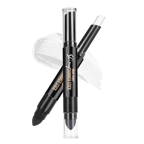 Highlighter Stick, Double Ended Makeup Pencil with Sponge Brush, Waterproof Silver Glitter, 1 Count