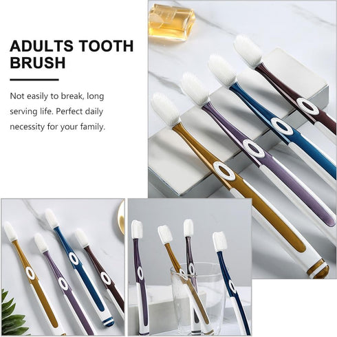 Beaupretty 4PCS Silicone Toothbrush - Manual Toothbrushes, Travel Toothbrush Replacement Heads, Ideal for Sensitive
