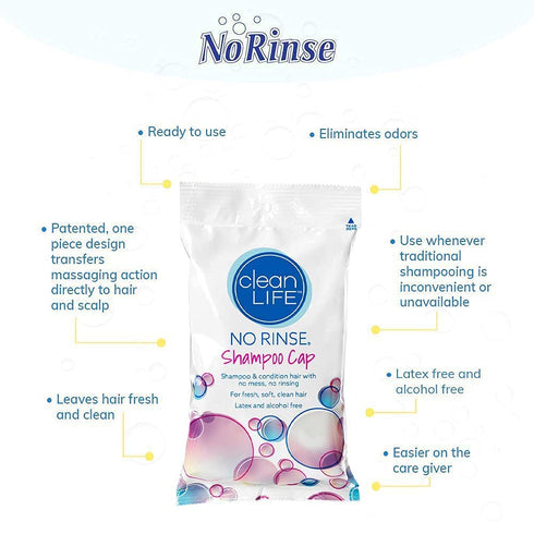 No-Rinse Shampoo Cap by Cleanlife Products, Pack of 2, Microwaveable, Rinse-Free