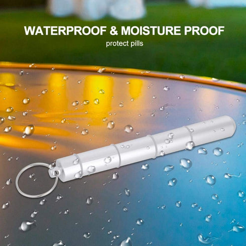 Pill Box - Aluminum Alloy Waterproof Daily Small Organizer for Outdoor Travel, Keychain Holder (5 Cases)