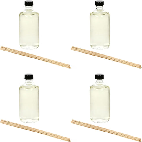 Hosley Set of 4 Vanilla Almond Reed Diffuser Refill Oil, 200ml Each