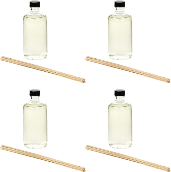 Hosley Set of 4 Vanilla Almond Reed Diffuser Refill Oil, 200ml Each