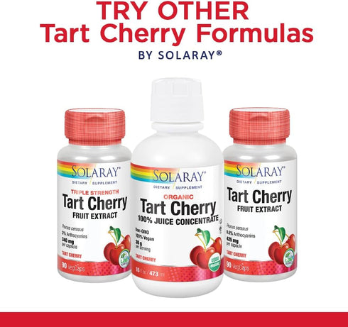 SOLARAY Tart Cherry & Celery Seed | Healthy Uric Acid Levels, Joint, Muscle Recovery & Sleep Support, 60 VegCaps