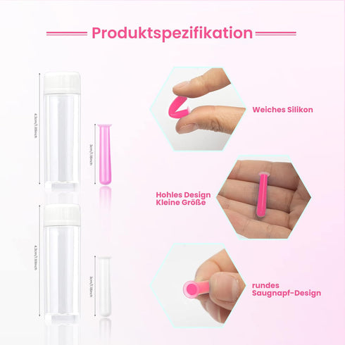4 Pieces Soft Contact Lense Remover Tool, Easy Silicone Contact Lenses Suction Cup with Bottle for Soft Hard Lenses, for Home or Travel Use (Pink and White)
