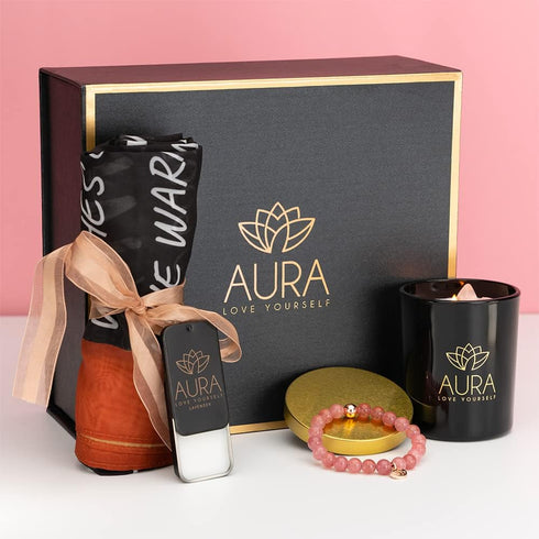 Package Set Self Care Gift Box for Women - Birthday & Get Well Soon Care with Crystal Candle, Beaded Bracelet