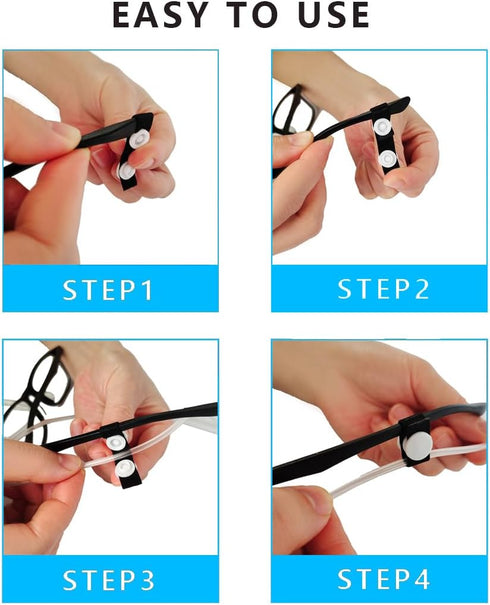 8PCS Oxygen Tube Holder Clips for Glasses, Elastic and Retractable Nasal Cannula Clips for Ear Protection