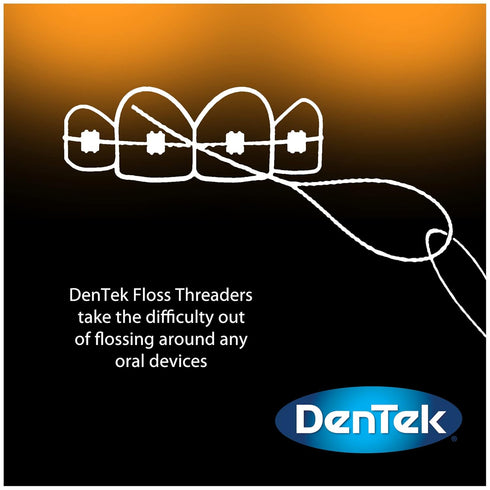 DenTek Floss Threaders for Braces, Bridges, and Implants, 50 Count (Pack of 6)