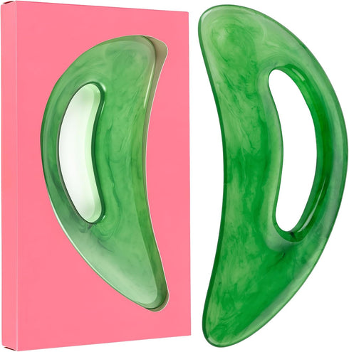 JdLongyuan Green Resin Gua Sha Scraping Massage Tool, Handheld Myofascial Release Tool with