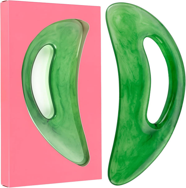 JdLongyuan Green Resin Gua Sha Scraping Massage Tool, Handheld Myofascial Release Tool with