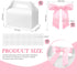 Jaloro 60 6.4 3.6 3.2 Inches(Pink) Pcs Bow Treat Boxes White Treat Gift Boxes with Satin Ribbon, Coquette Bow Themed