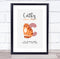 The Card Zoo New Baby Birth Details Christening Nursery Initial C Cat Keepsake Gift Print