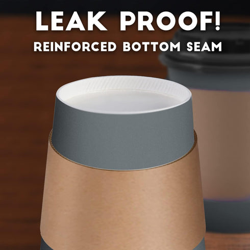 SPRINGPACK 100 Pack 12 oz 100% - Disposable Coffee Cups To Go with Lids Sleeves and Straws Biodegradable & Compostable