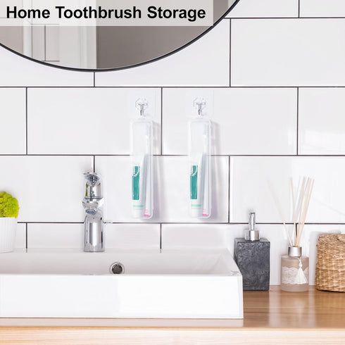 Toothbrush Case 2 Packs, Transparent Travel Holder, Plastic for Toothbrush, 7.87 x 1.85 x 1.18 inches