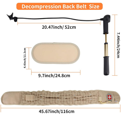 Decompression Back Belt Waist Brace for Lower Back Pain Relief, Lumbar Air Traction Device One Size Fits 29-49 Waist