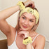 Kawaii Spa Headband and Wristband Set for Face Washing, Cute Soft Skincare Headbands for Women Girls, Fluffy Makeup Headband for Washing Face, Bath, Shower, Beauty