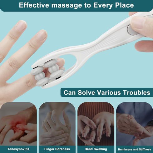 Hoxxu 2pcs Finger Massager for Arthritis Finger Arthritis Pain Relief Manual Massage Tools Hand Massage Roller Thumb