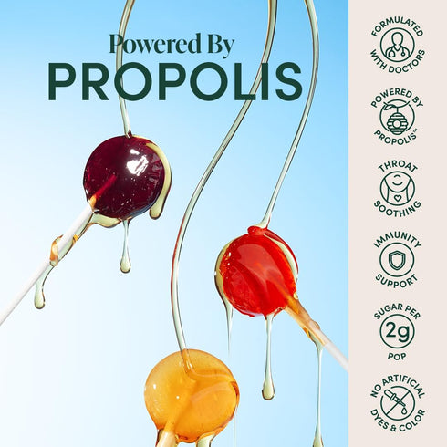 Immune 2g Ingredients,15 Kids Throat Soothing Lollipops by Beekeeper's Naturals - Doctor Formulated Support, Vitamin D