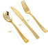 FOCUSLINE 160 Pack Gold Plastic Silverware Set, including 80 Gold Forks, 40 Gold Knives, 40 Gold Spoons, Disposable Flatware Heavy Duty Plastic Cutlery Set for Weddings, Catering, Parties, Dinners by FOCUSLINE