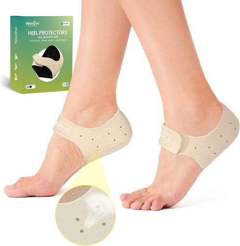 Plantar Fasciitis Heel Protectors for Heel Pain - Welnove Heel Cups for Spur Pain Relief, Cushion for Achilles