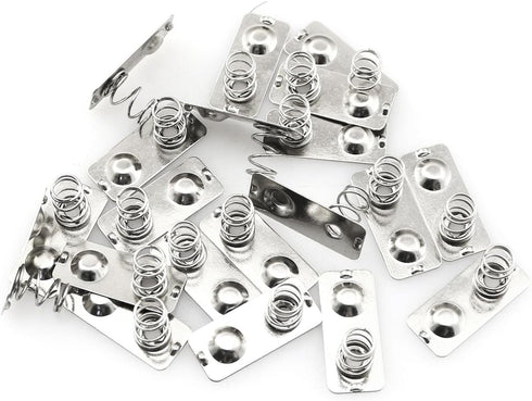 20PCS 21 x 9mm Metal AAA Batteries Spring Contact Plate Terminal Silver Battery Negative to Positive Conversion