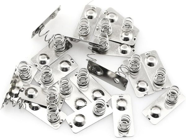 20PCS 21 x 9mm Metal AAA Batteries Spring Contact Plate Terminal Silver Battery Negative to Positive Conversion