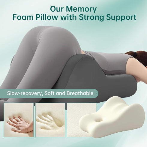 KUYOVORA Memory Foam Wedge Pillow Intimacy Couples Pillow, Pregnant Ergonomic Contoured Position Pillow for Sleeping