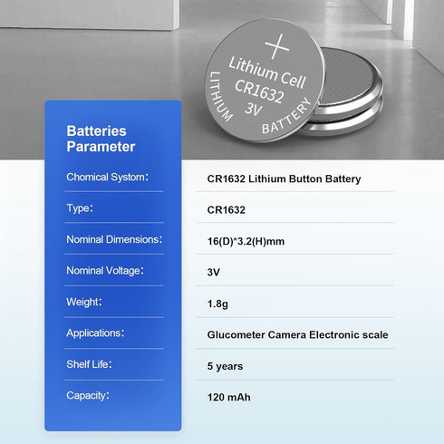 CR 1632 Batteries 20 Count (Pack of 1) 3V Lithium CR1632