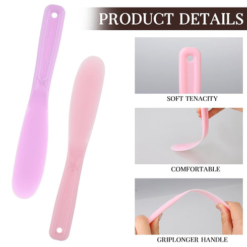Qianyu 6Pcs Large Makeup Scoops Spatulas - Plastic Cosmetic Spatula Face Mask Spoon Applicator for DIY Creams