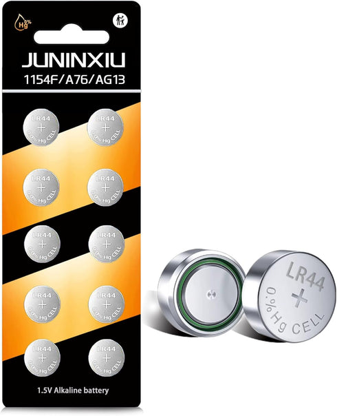 L1154f Battery AG13 LR44 Batteries L1154 SR44 A76 Button Batteries Alkaline Coin Cell (10 Count)