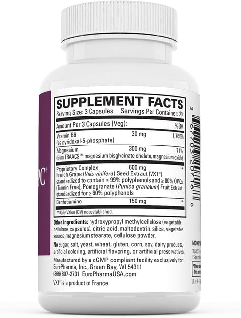 Terry Naturally Clinical OPC Heart - 60 Capsules, French Grape Seed Complex, Non-GMO, Vegan, Gluten Free
