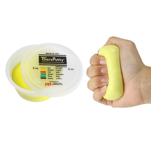 CanDo 10-2611 Theraputty Plus Hand Exercise Putty, X-Soft Yellow, 3oz