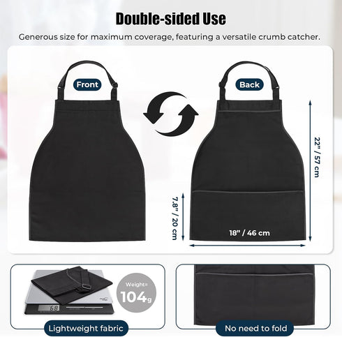 Noverlife Adjustable Adult Bib with Large Crumb Catcher Pocket, Reusable Eating Apron for Elderly Dining Clothing