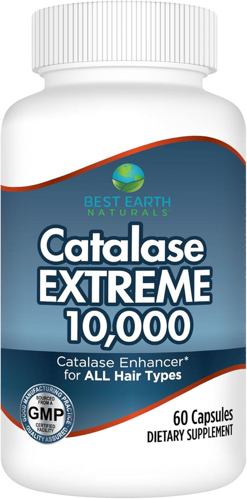 Best Earth Naturals Catalase Extreme Supplement - 10,000 with Saw Palmetto, Biotin, Fo-Ti, PABA - 60 Capsules