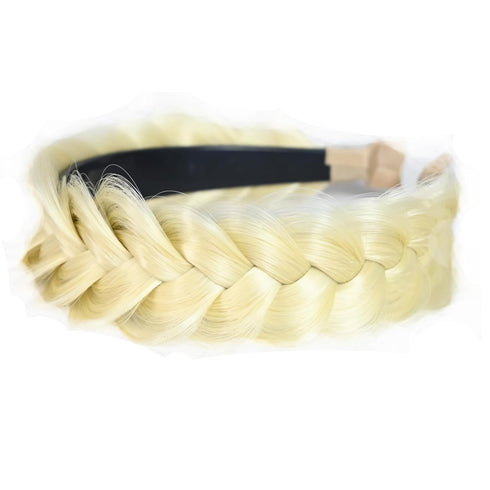 TOECWEGR Braided Headband WithTooth Wide Braid Messy Hair Hoop WomenFashion Hair Accessories (613 Blonde)