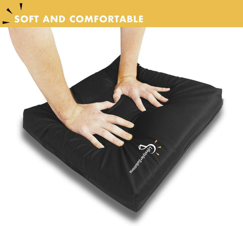 Tailbone (20" 16" 3") Lifestyle Wheelchair Cushion, Waterproof Orthopedic Gel Seat Pad for Back Support,Coccyx
