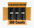 300 Count Black 4-6 Gallon Trash Bags, Multi-purpose Bin Liners for Bathroom, Office, Industrial, Commercial