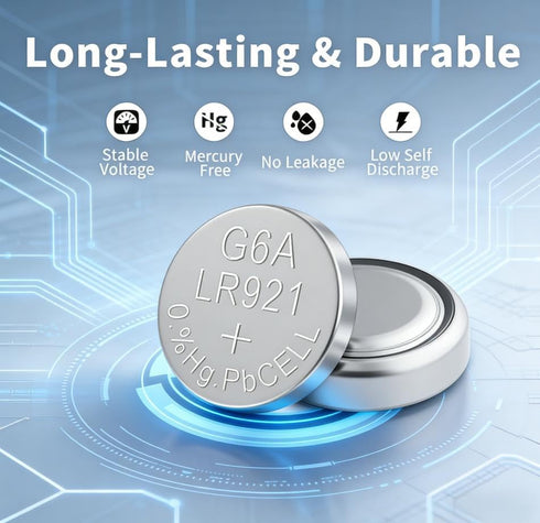 Soyasi 30-Pack AG6 1.5V 371, 370, SR920SW, LR920, LR921, SR927, 171, L921, LR69 Button Cell Batteries, Alkaline Type